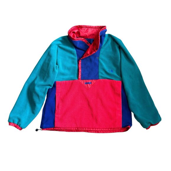 Vintage The North Face Color Block Reversible Pullover size Medium Anorak Jacket